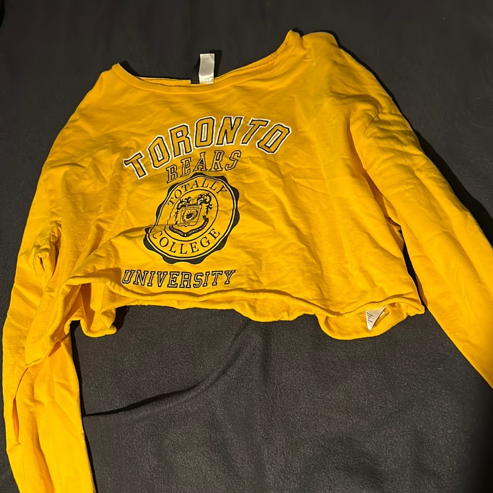 Yellow Divided H&M Crop Sweater Shirt